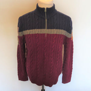 Eddie Bauer Merino Wool Sweater w Patches Mens L